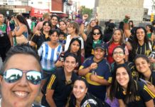 La flamante Asociación de fútbol local se sumó a la marcha del #8M