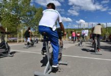 Arrancó la actividad de bicis fijas en el Sandra Canale