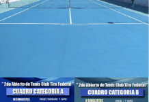 De martes a domingo, el segundo Abierto de tenis en el Tiro Federal de Zapala
