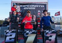 Juan Manuel López, Sami Mendaña y Agustín Maraschini en el podio. (Facebook Prokart).